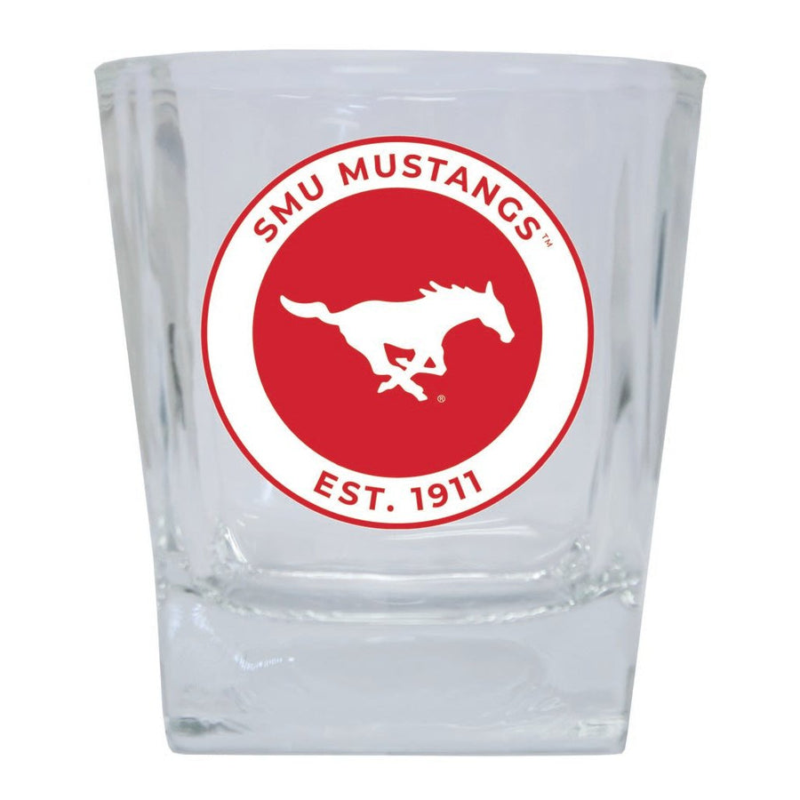 Southern Methodist University 10 oz Whiskey Rocks Glass Circle Design Officially Licensed Collegiate Product Image 1