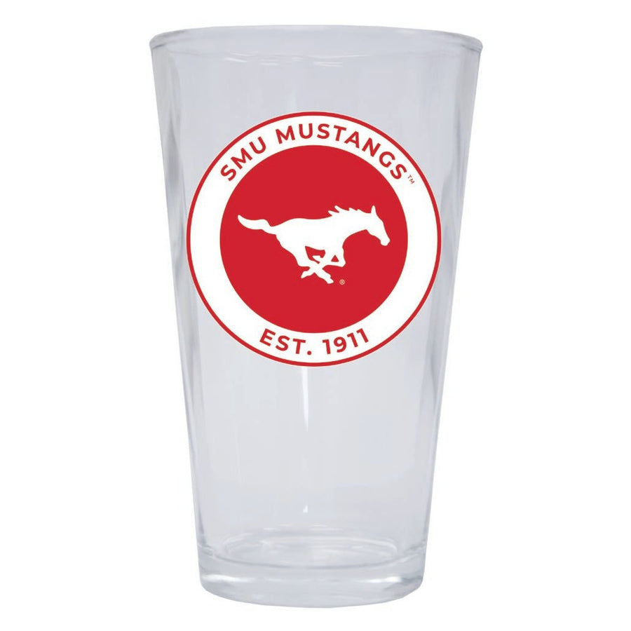 Southern Methodist University 16 oz Pint Glass Circle Design Officially Licensed Collegiate Product Image 1