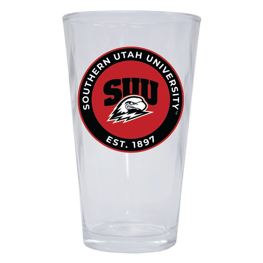 Southern Utah University 16 oz Pint Glass Circle Design Officially Licensed Collegiate Product Image 1