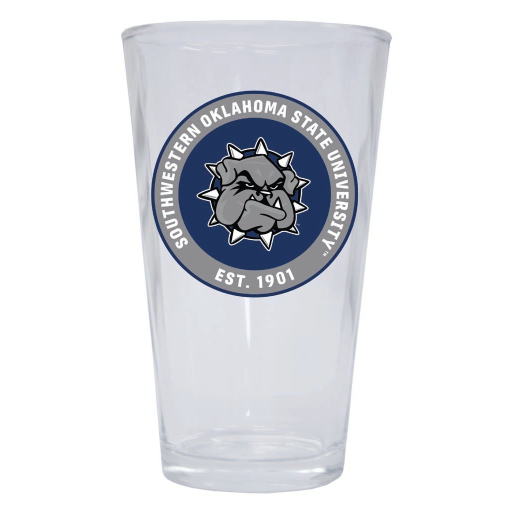 Southwestern Oklahoma State University 16 oz Pint Glass Circle Design Officially Licensed Collegiate Product Image 1