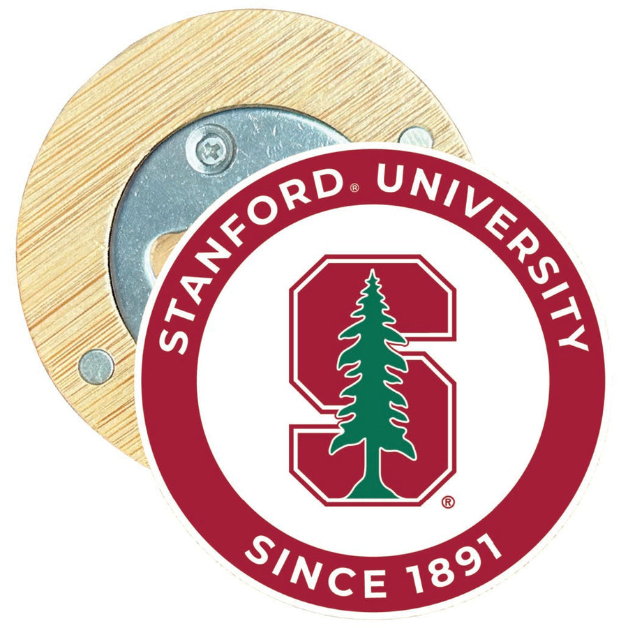 Stanford University Round Wood Magnetic Bottle Opener 2.5" Officially Licensed Collegiate Product Image 1