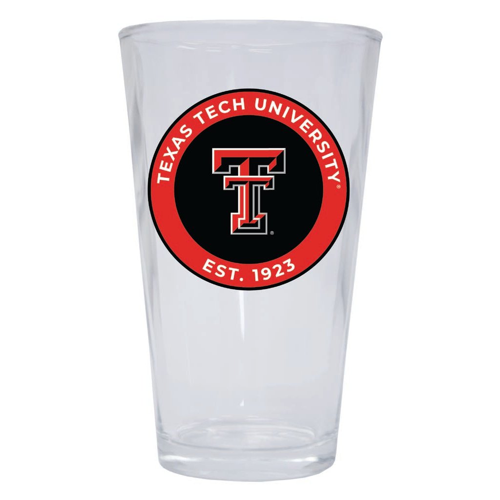 Texas Tech Red Raiders 16 oz Pint Glass Circle Design Officially Licensed Collegiate Product Image 1