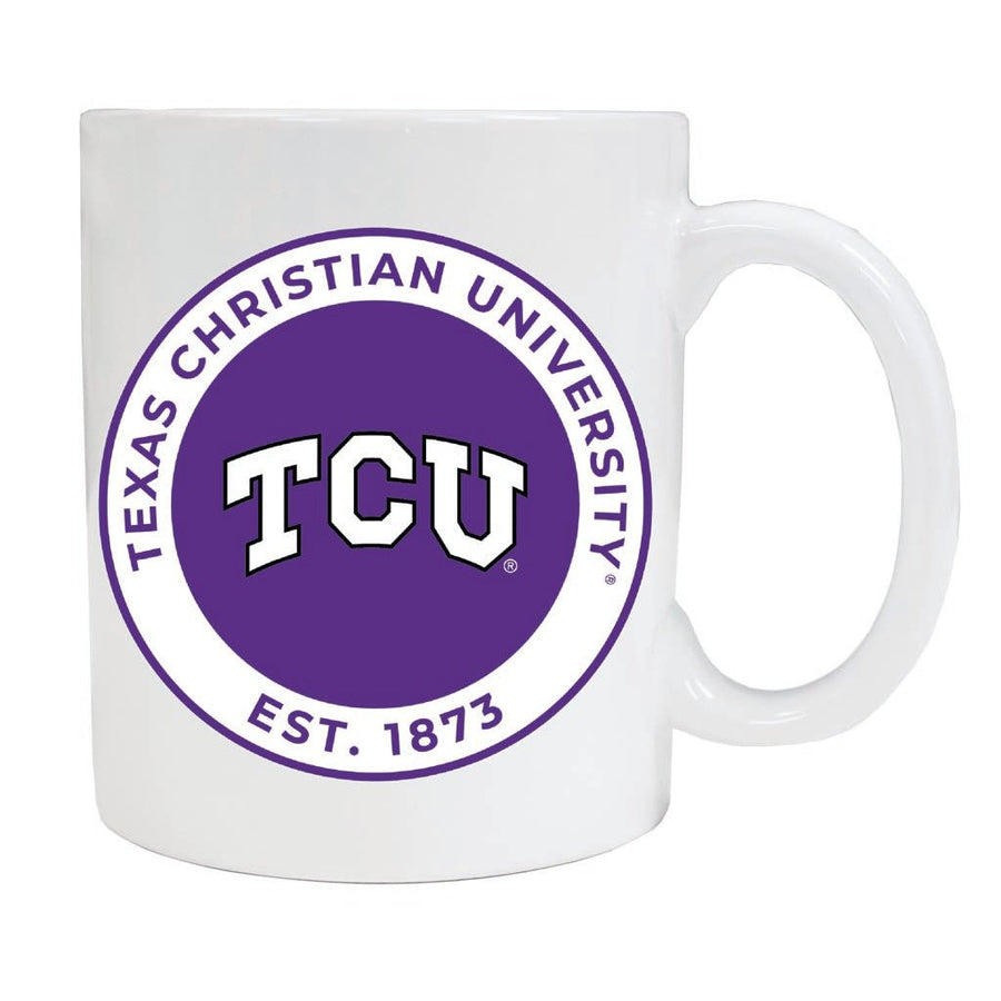 Texas Christian University 12 oz Ceramic Coffee Mug Circle Design Officially Licensed Collegiate Product Image 1