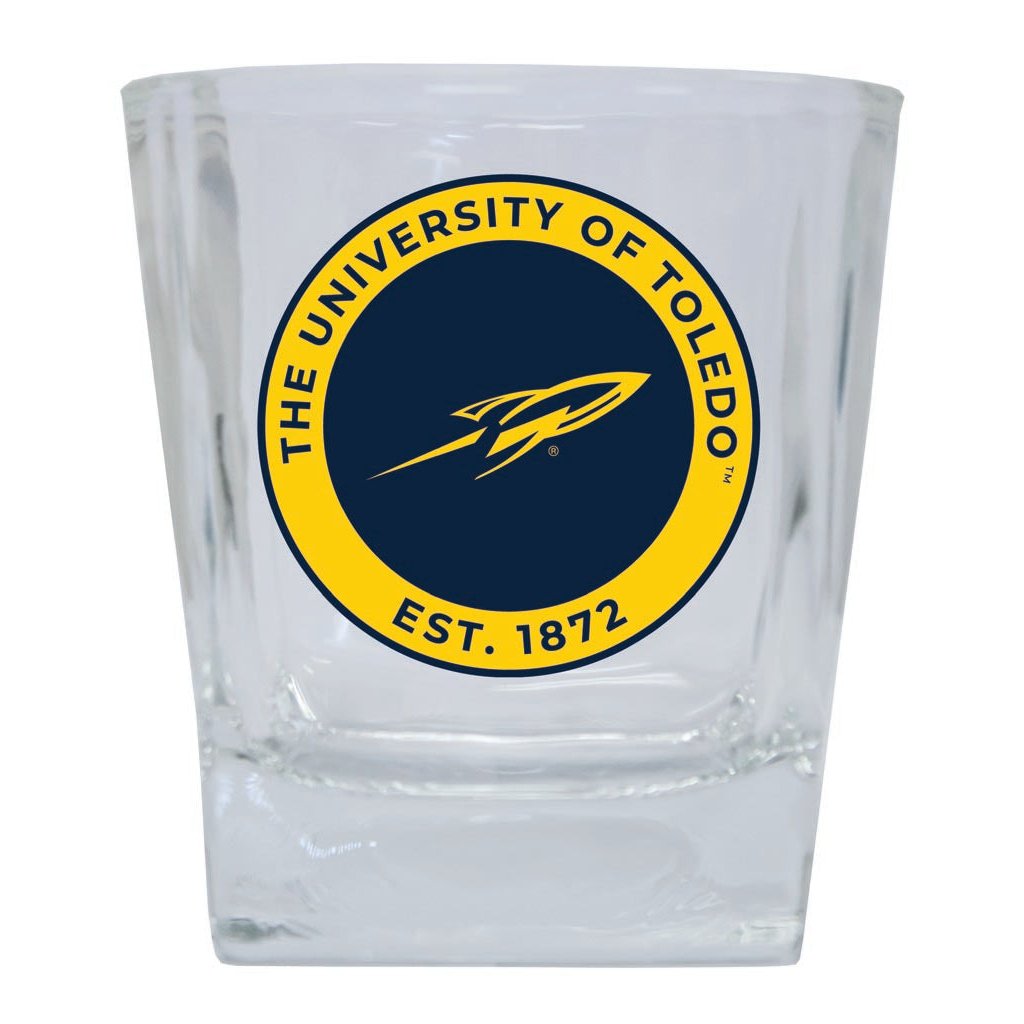 Toledo Rockets 10 oz Whiskey Rocks Glass Circle Design Officially Licensed Collegiate Product Image 1