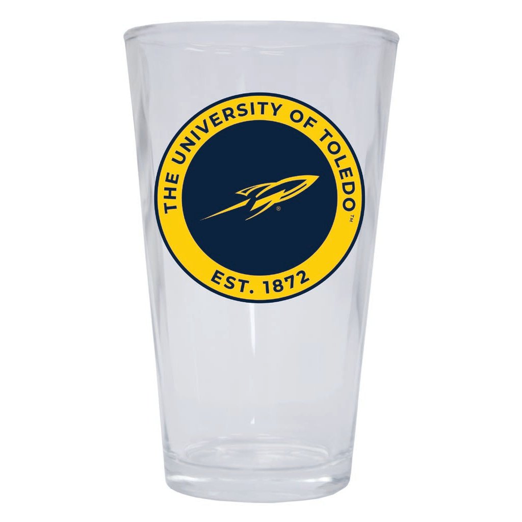 Toledo Rockets 16 oz Pint Glass Circle Design Officially Licensed Collegiate Product Image 1