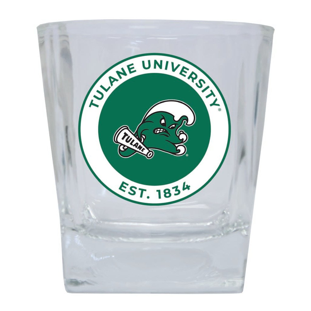 Tulane University Green Wave 10 oz Whiskey Rocks Glass Circle Design Officially Licensed Collegiate Product Image 1