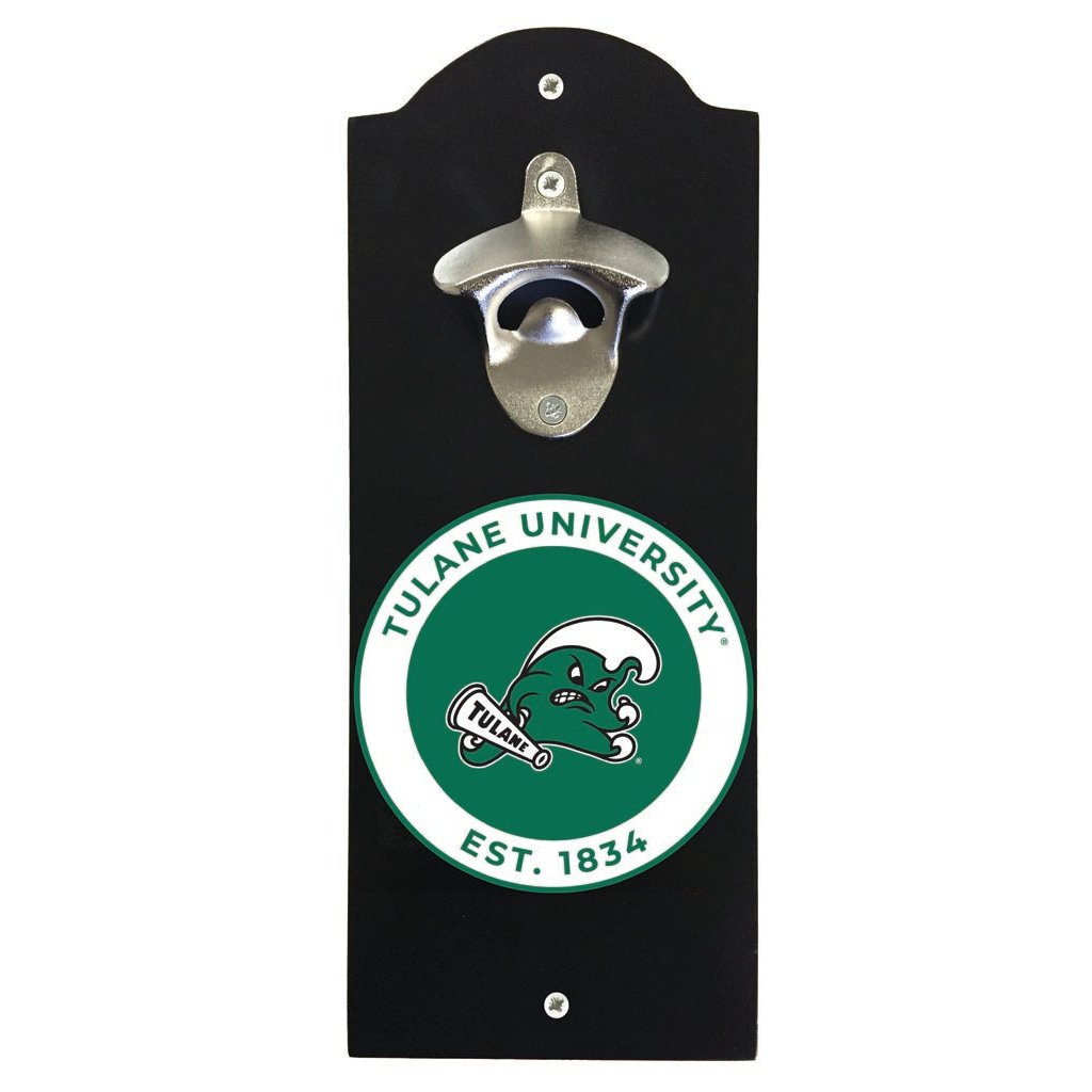 Tulane University Green Wave Wall Mounted Bottle Opener Officially Licensed Collegiate Product Image 1