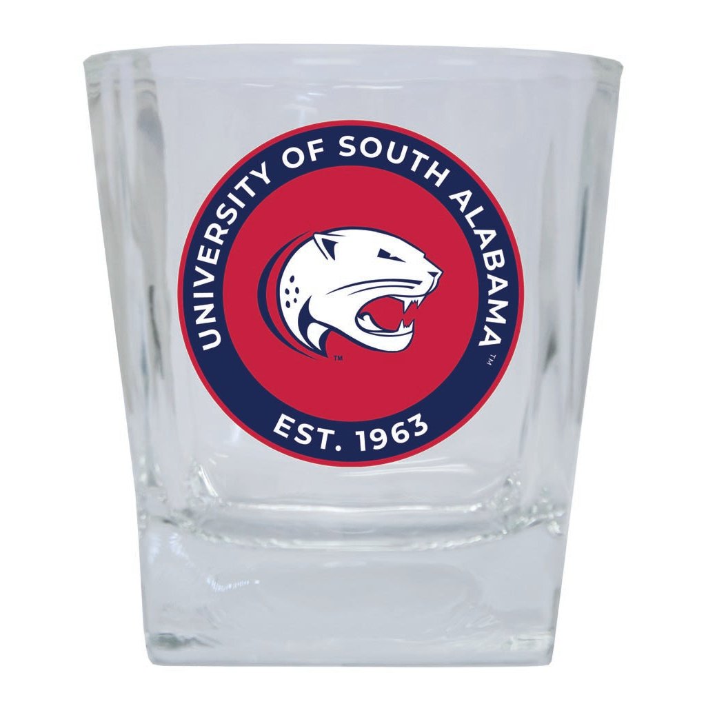 University of South Alabama 10 oz Whiskey Rocks Glass Circle Design Officially Licensed Collegiate Product Image 1