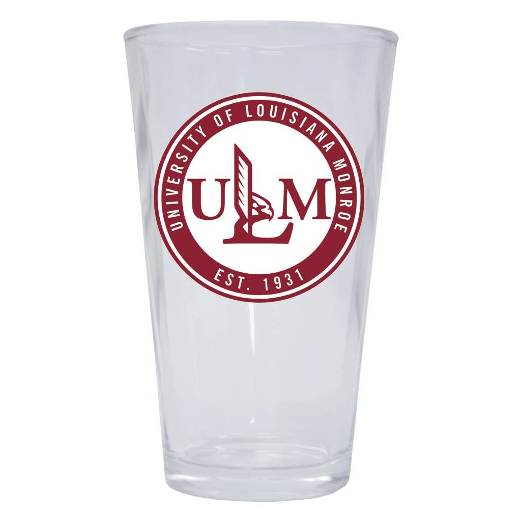 University of Louisiana Monroe 16 oz Pint Glass Circle Design Officially Licensed Collegiate Product Image 1