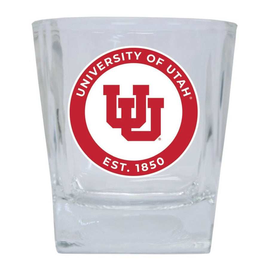 Utah Utes 10 oz Whiskey Rocks Glass Circle Design Officially Licensed Collegiate Product Image 1