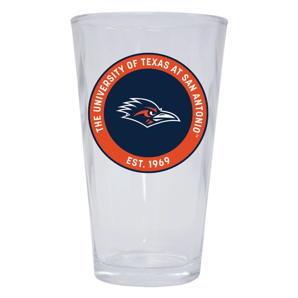 UTSA Road Runners 16 oz Pint Glass Circle Design Officially Licensed Collegiate Product Image 1