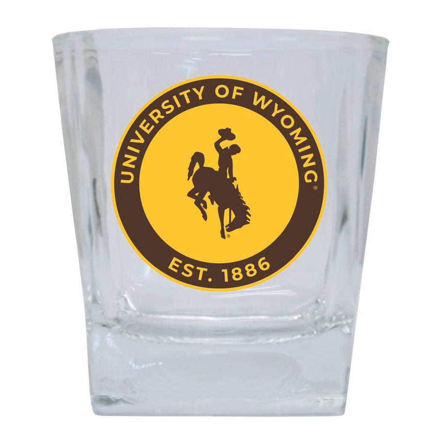 University of Wyoming 10 oz Whiskey Rocks Glass Circle Design Officially Licensed Collegiate Product Image 1