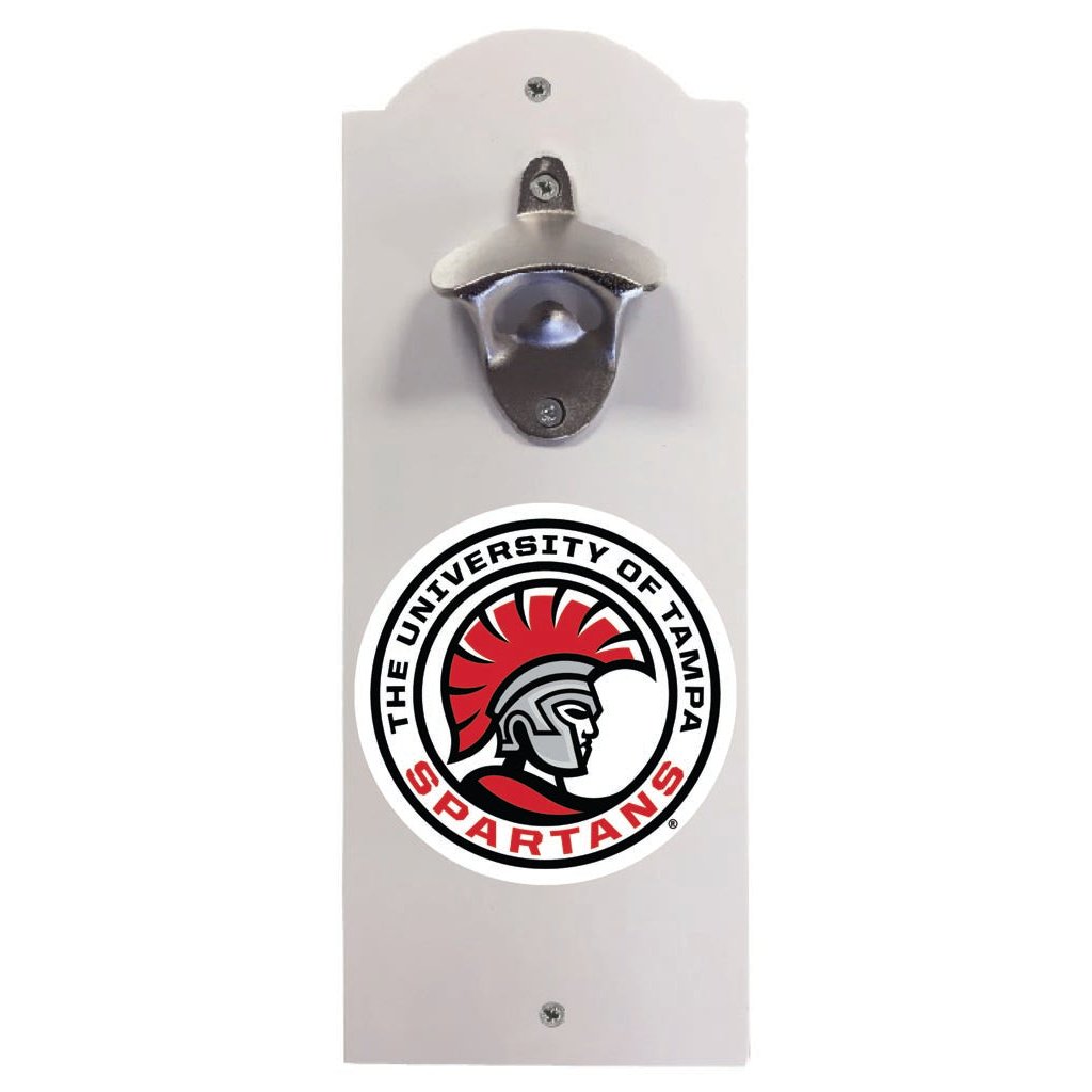 University of Tampa Spartans Wall Mounted Bottle Opener Officially Licensed Collegiate Product Image 1