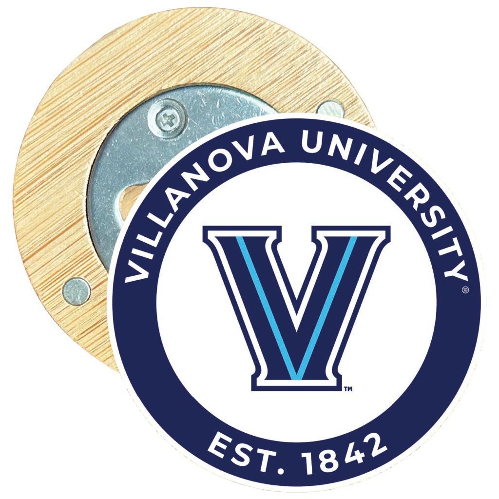 Villanova Wildcats Round Wood Magnetic Bottle Opener 2.5" Officially Licensed Collegiate Product Image 1