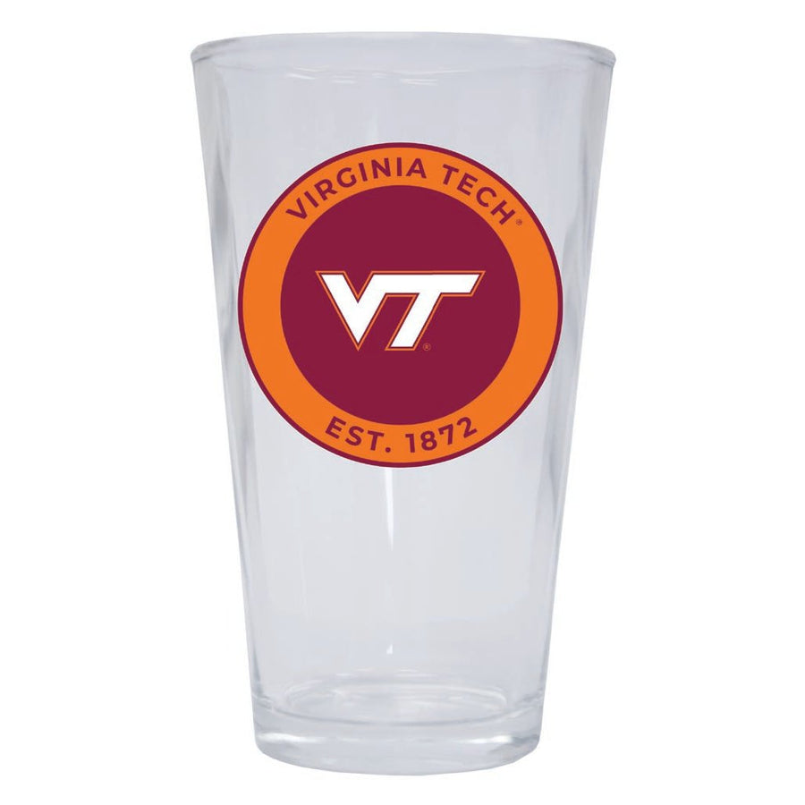 Virginia Tech Hokies 16 oz Pint Glass Circle Design Officially Licensed Collegiate Product Image 1