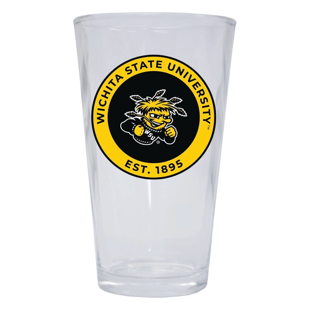 Wichita State Shockers 16 oz Pint Glass Circle Design Officially Licensed Collegiate Product Image 1