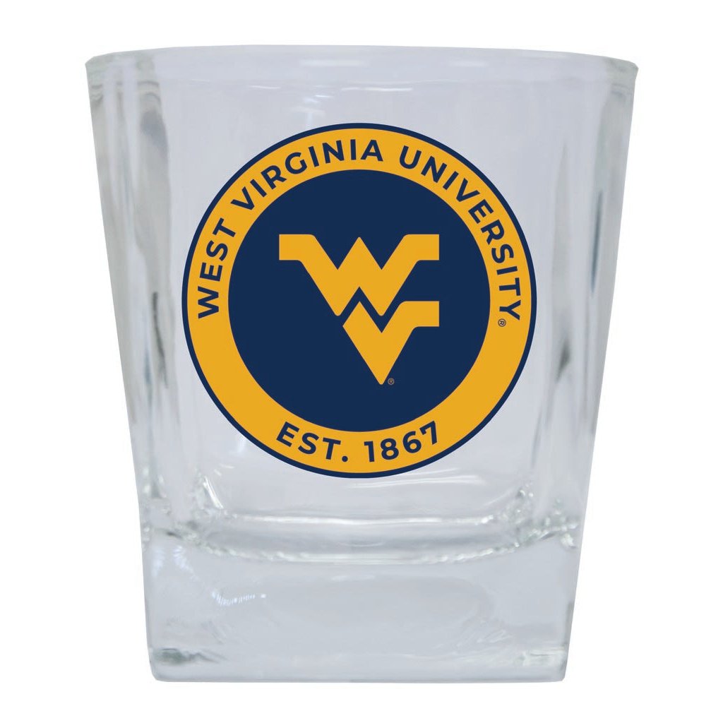 West Virginia Mountaineers 10 oz Whiskey Rocks Glass Circle Design Officially Licensed Collegiate Product Image 1