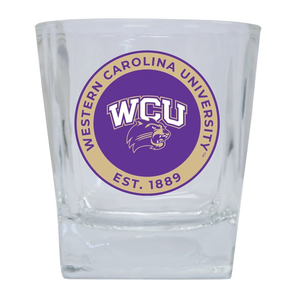 Western Carolina University 10 oz Whiskey Rocks Glass Circle Design Officially Licensed Collegiate Product Image 1