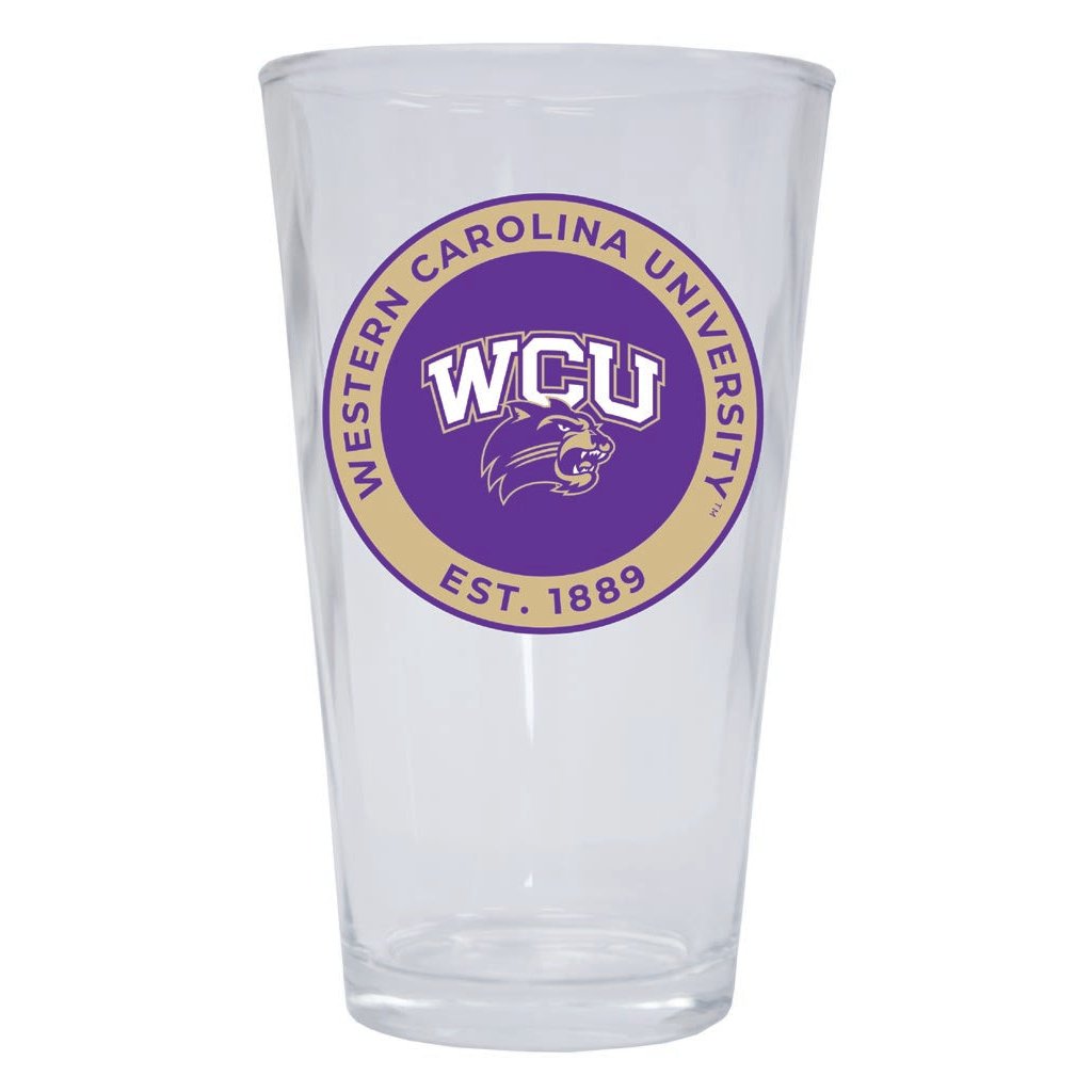 Western Carolina University 16 oz Pint Glass Circle Design Officially Licensed Collegiate Product Image 1