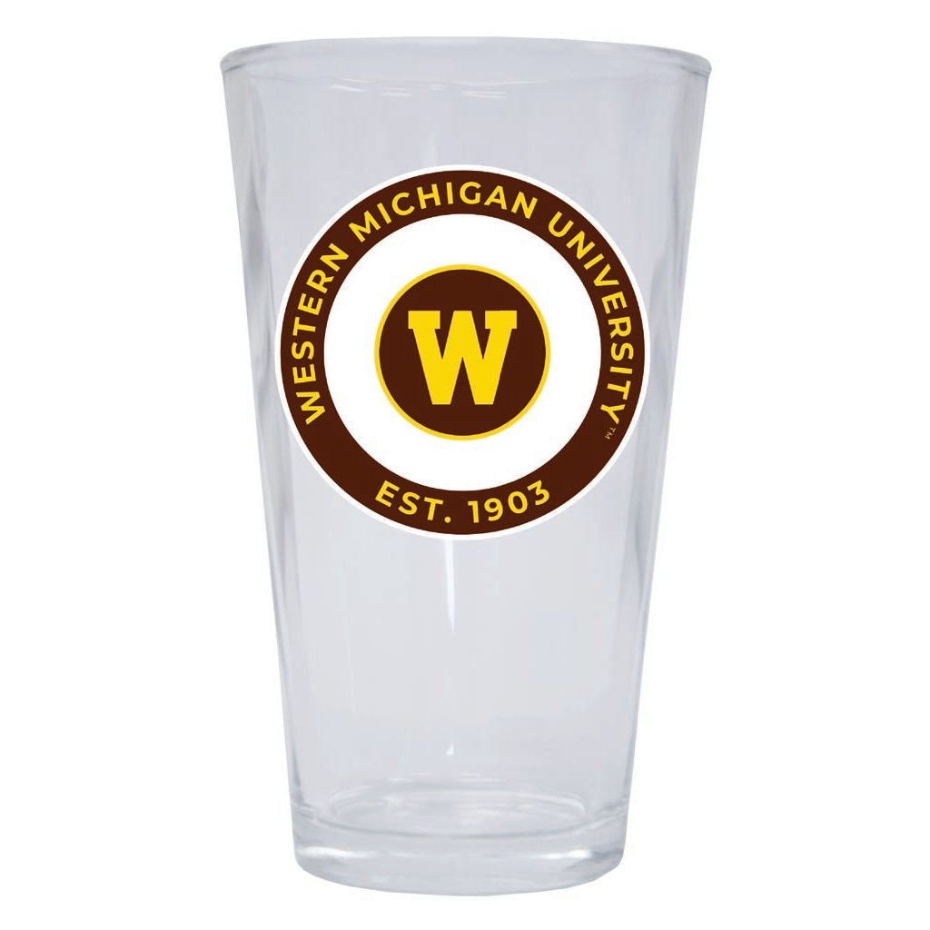 Western Michigan University 16 oz Pint Glass Circle Design Officially Licensed Collegiate Product Image 1