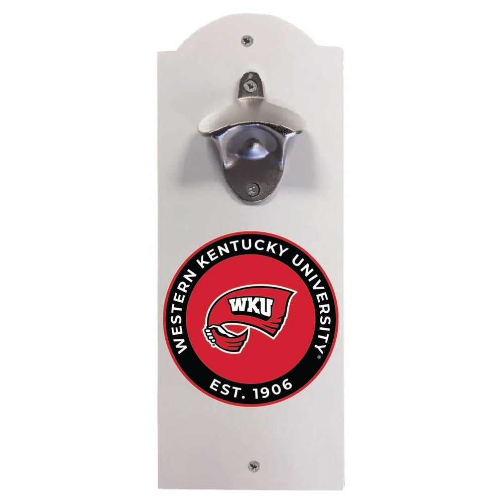 Western Kentucky Hilltoppers Wall Mounted Bottle Opener Officially Licensed Collegiate Product Image 2