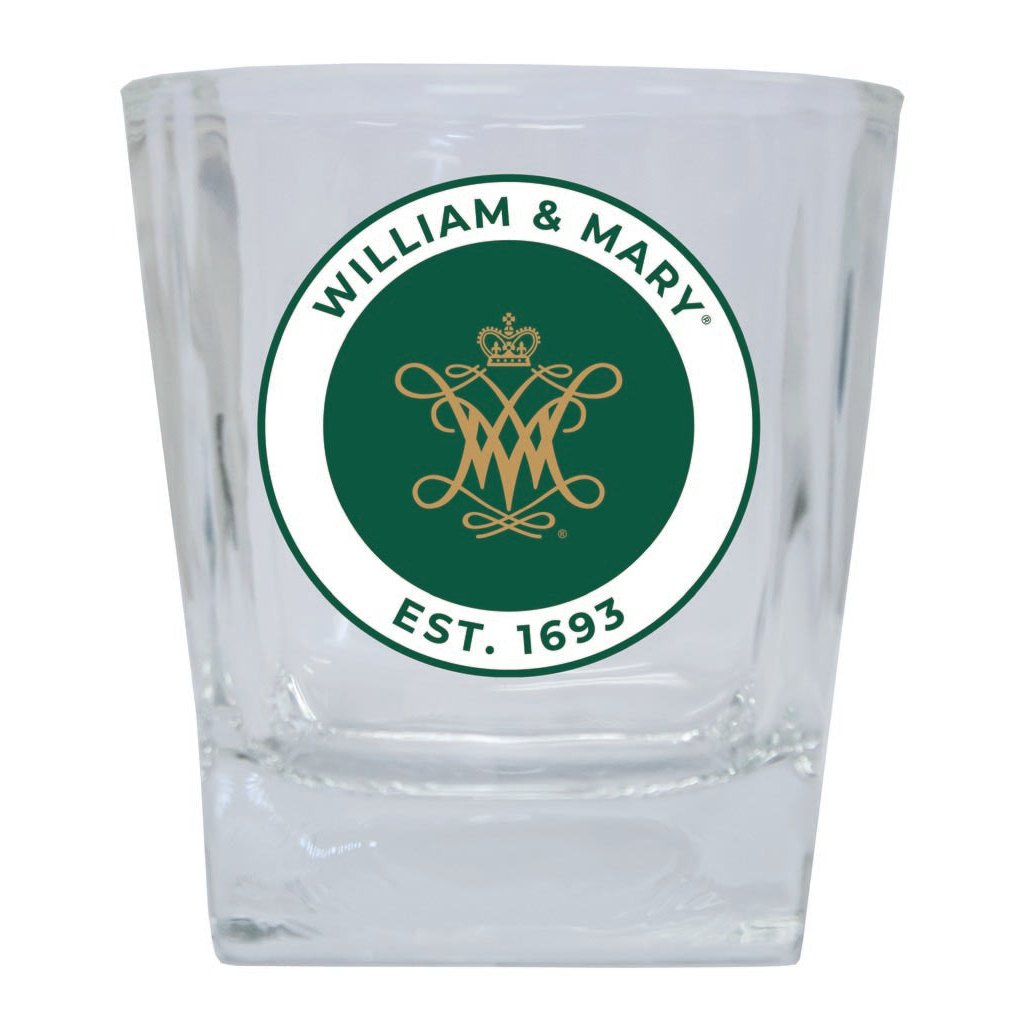 William and Mary 10 oz Whiskey Rocks Glass Circle Design Officially Licensed Collegiate Product Image 1