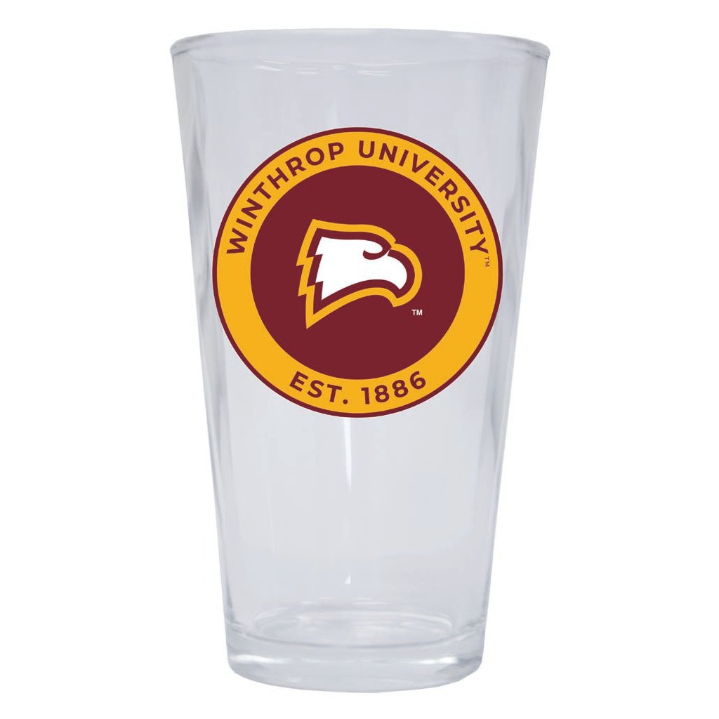 Winthrop University 16 oz Pint Glass Circle Design Officially Licensed Collegiate Product Image 1