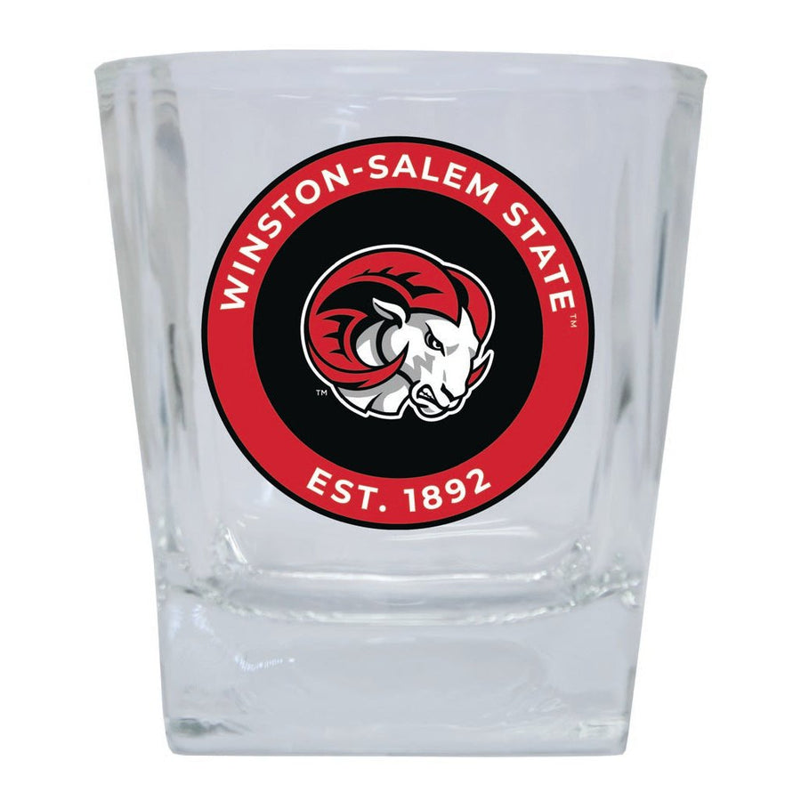 Winston-Salem State 10 oz Whiskey Rocks Glass Circle Design Officially Licensed Collegiate Product Image 1