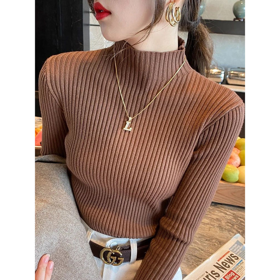 Chic Women s Turtleneck Sweater - Casual Slim Fit Knitted Top Image 1