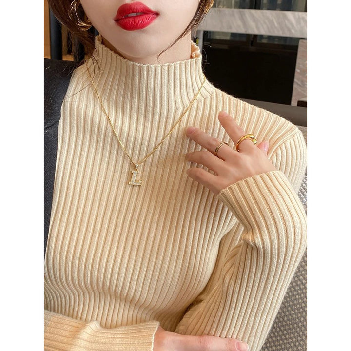 Chic Women s Turtleneck Sweater - Casual Slim Fit Knitted Top Image 2