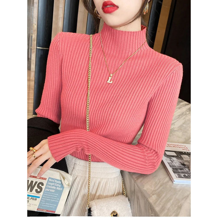 Chic Women s Turtleneck Sweater - Casual Slim Fit Knitted Top Image 7