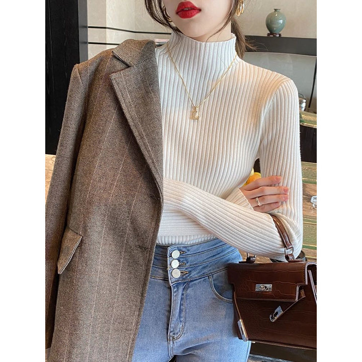 Chic Women s Turtleneck Sweater - Casual Slim Fit Knitted Top Image 9