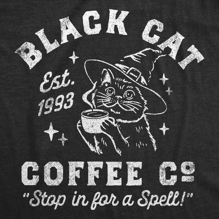 Womens Funny T Shirts Black Cat Coffee Co Sarcastic Halloween Graphic Tee For Ladies Image 2