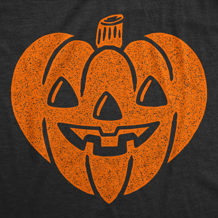 Womens Funny T Shirts Carved Pumpkin Heart Sarcastic Halloween Graphic Tee For Ladies Image 2