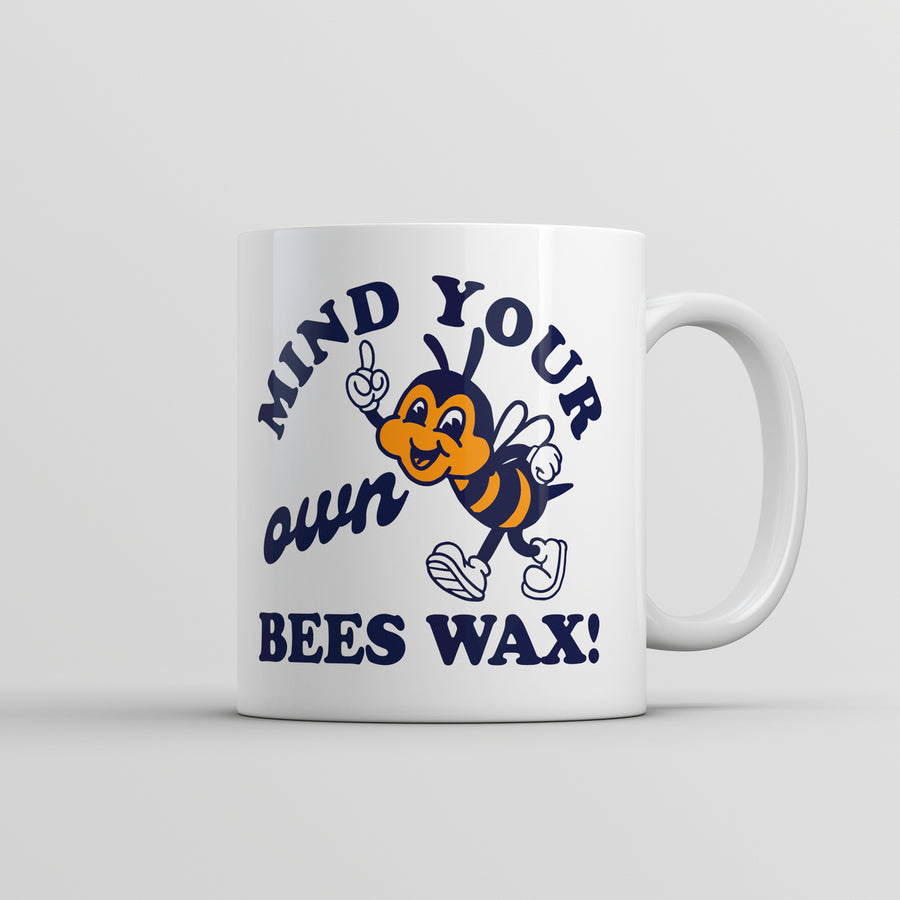 Mind Your Own Bees Wax Mug Funny Sarcastic Bumble Bee Graphic Cup-11oz Image 1