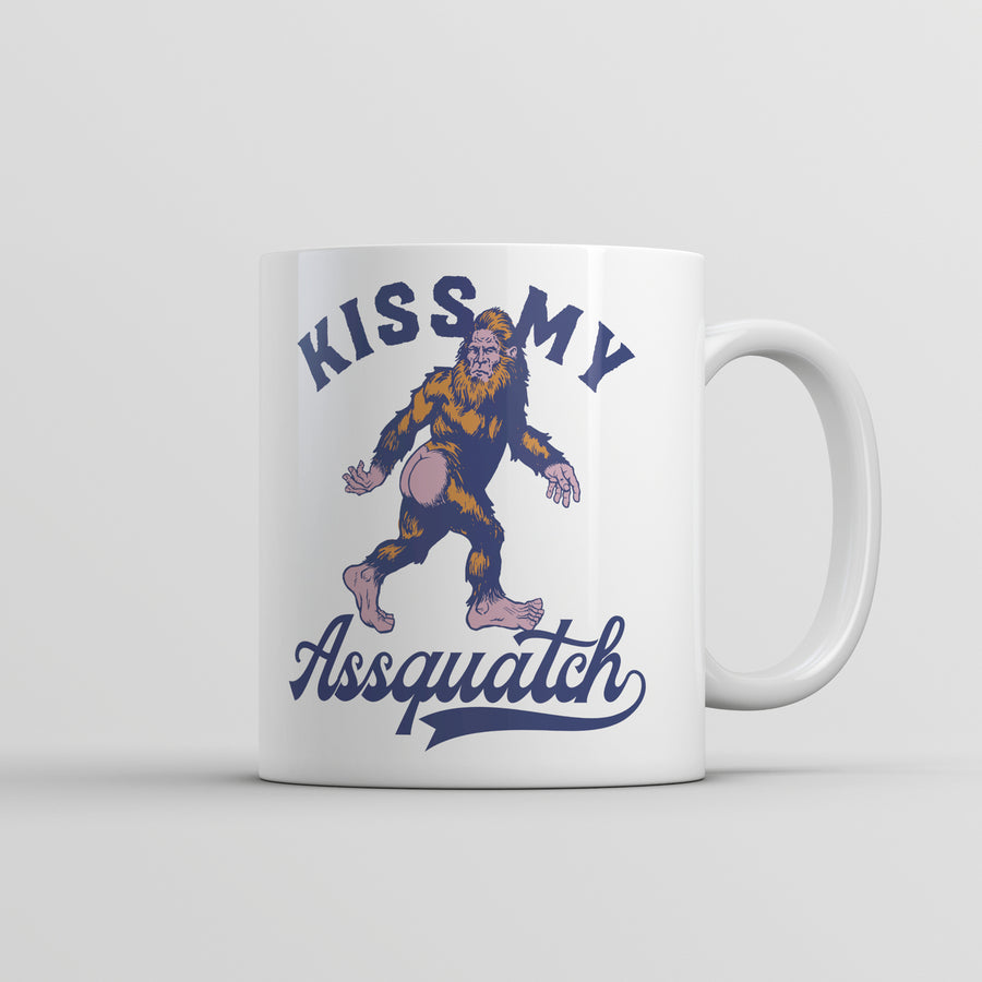 Kiss My Assquatch Mug Funny Sarcastic Bigfoot Graphic Novelty Coffee Cup-11oz Image 1