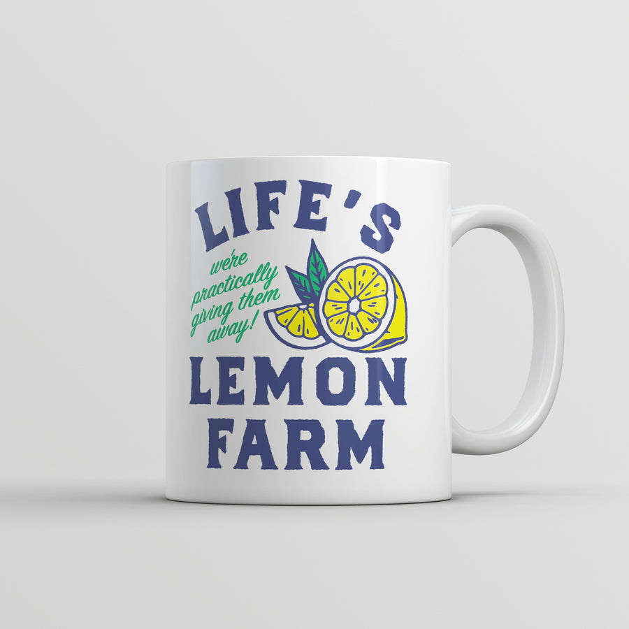 Lifes Lemon Farm Mug Funny Sarcastic Graphic Novelty Coffee Cup-11oz Image 1