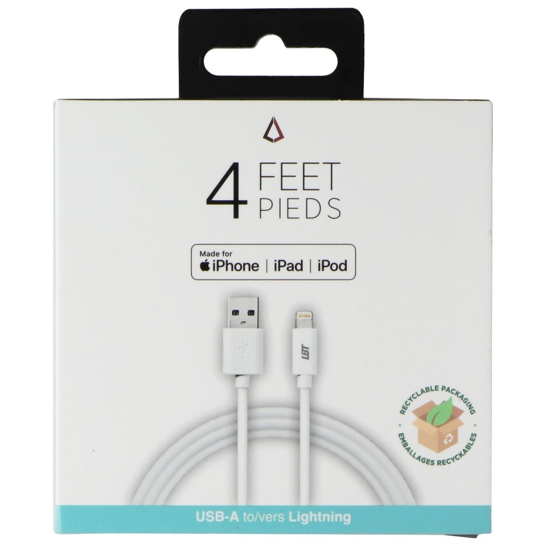 LBT 4 FT PVC USB-A to Lightning 8-Pin Cable - White Image 1