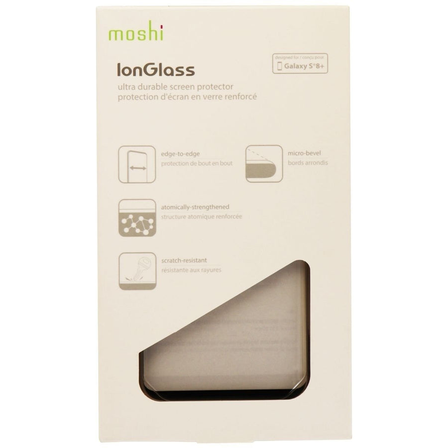 Moshi IonGlass Durable Screen Protector for Galaxy S8+ (Plus) - Clear/Black Trim Image 1