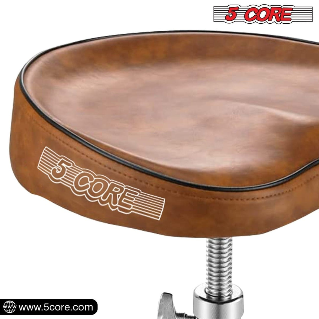 5Core Drum Throne Padded Guitar Stool Saddle Drummer Seat for Adults and Image 3