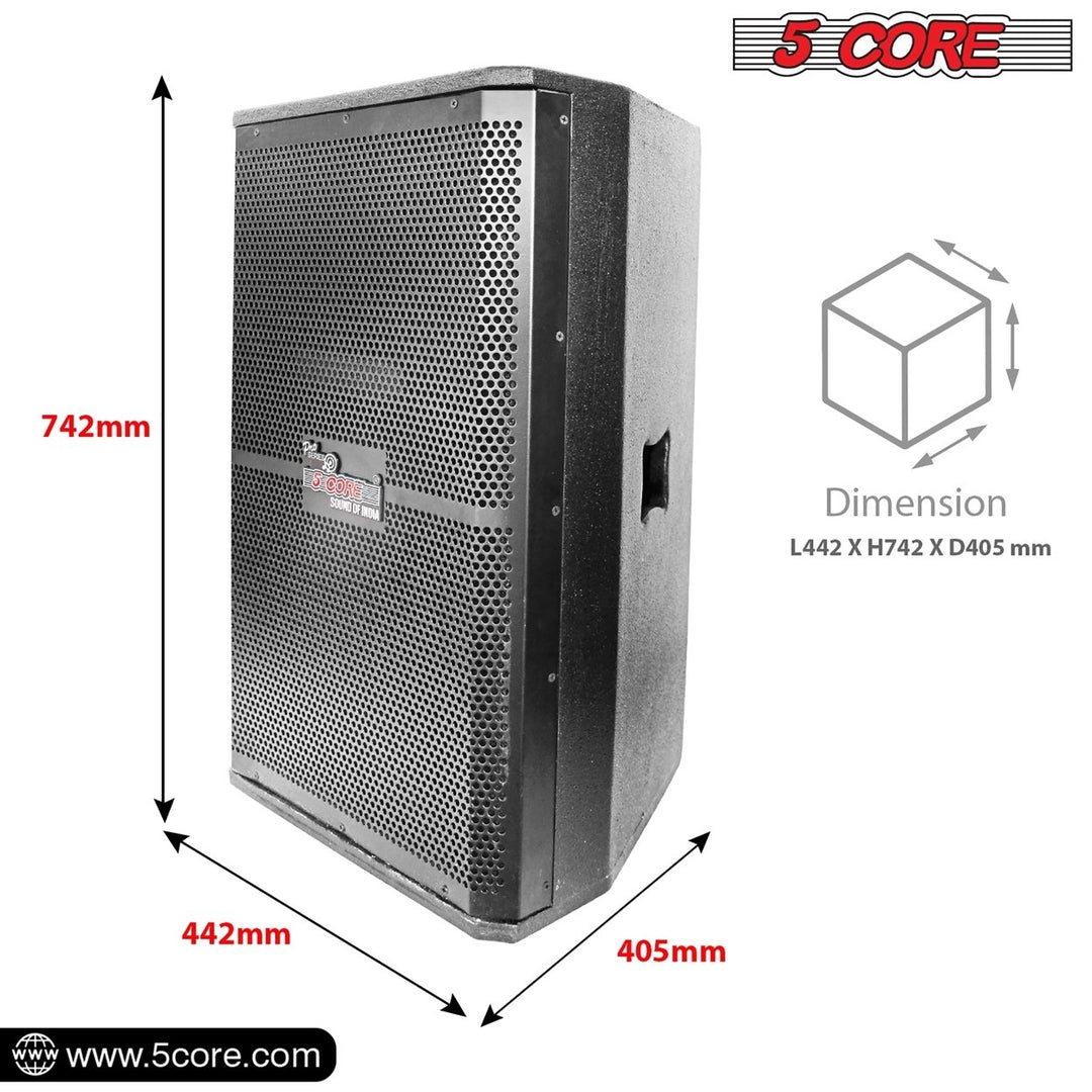 5Core Portable Cabinet PA DJ Speaker System 15 Inch 2000W Passive 2 Image 4