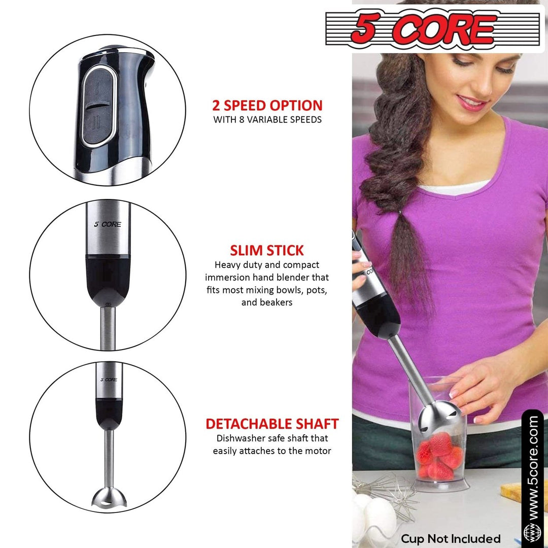 5Core Immersion Hand Blender 500W Stick Handheld Mixer Kitchen Image 8