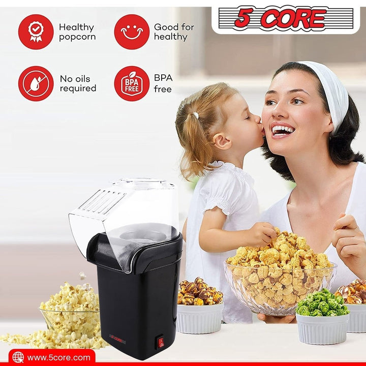 5Core Popcorn Machine 16 Cup Hot Air Popper Mini Portable Electric Pop Image 2