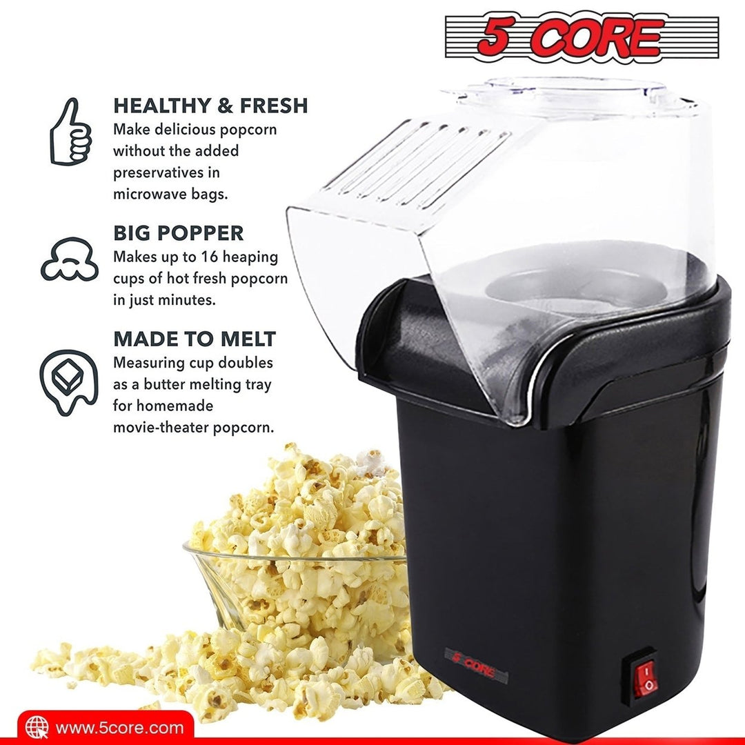 5Core Popcorn Machine 16 Cup Hot Air Popper Mini Portable Electric Pop Image 4