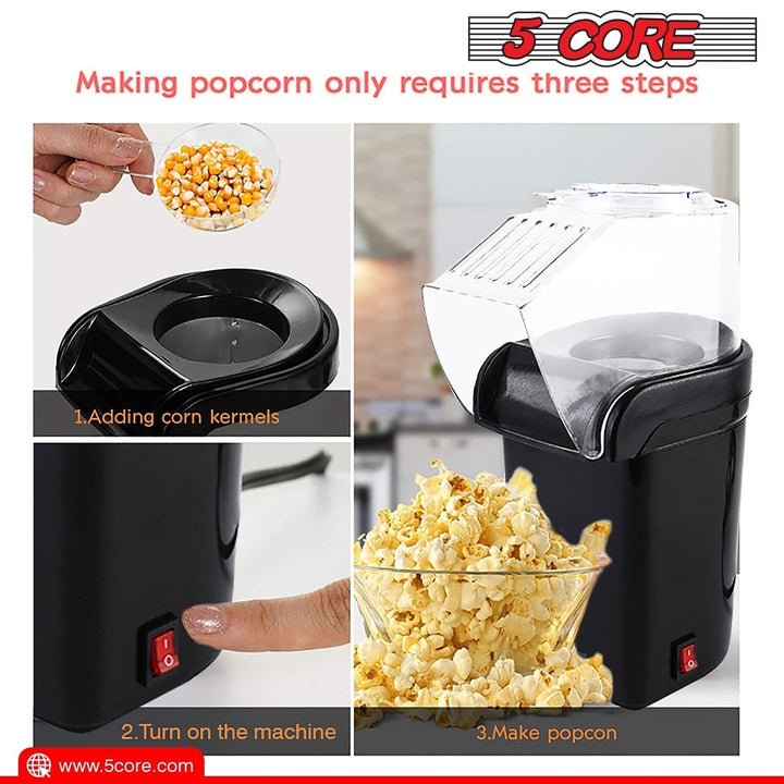 5Core Popcorn Machine 16 Cup Hot Air Popper Mini Portable Electric Pop Image 7