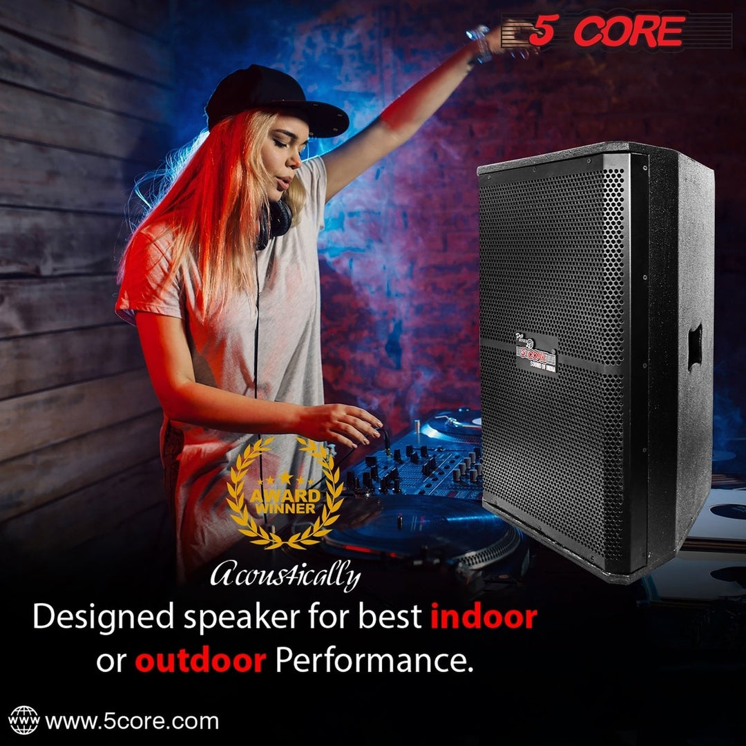 5Core Portable Cabinet PA DJ Speaker System 15 Inch 2000W Passive 2 Image 11