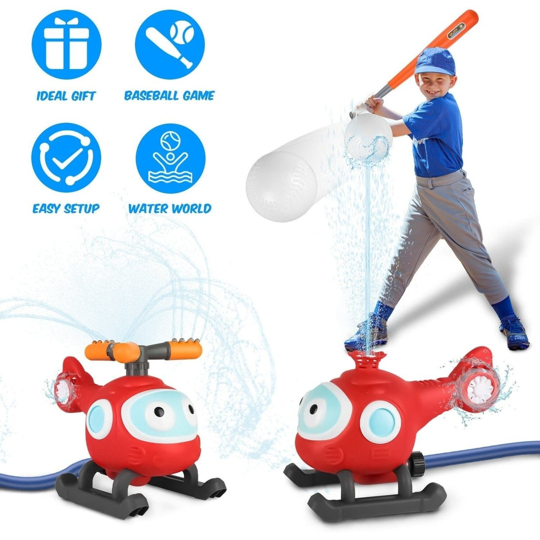 2-in-1 Water Sprinkler Baseball Helicopter Toy Image 3