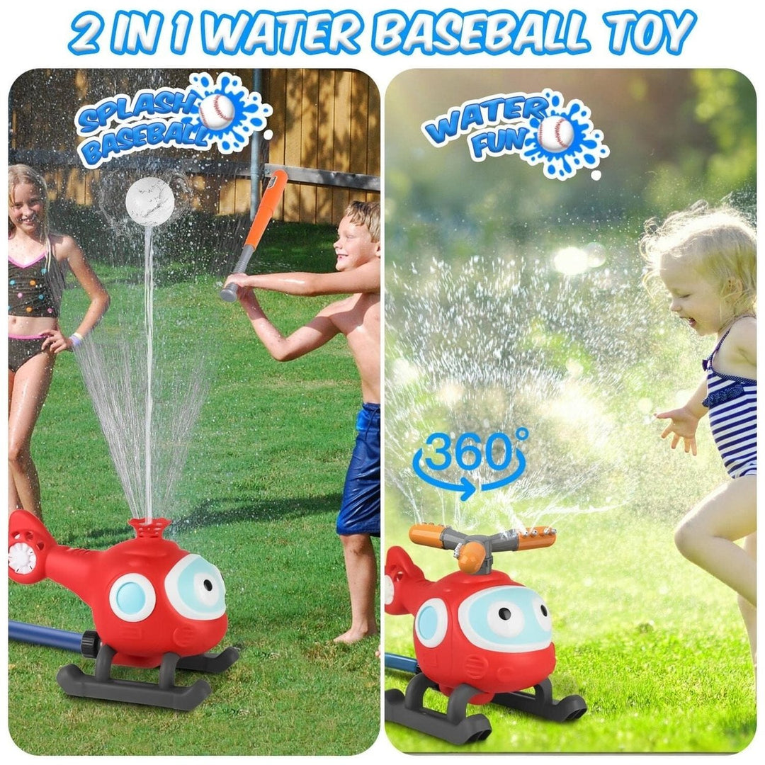 2-in-1 Water Sprinkler Baseball Helicopter Toy Image 4