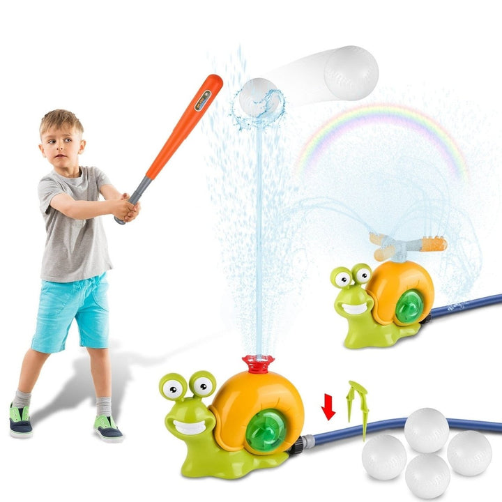 2-in-1 Snail Water Sprinkler Baseball Toy with 2 Sprinkler Nozzles Image 1