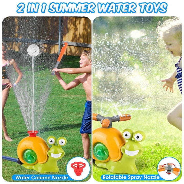 2-in-1 Snail Water Sprinkler Baseball Toy with 2 Sprinkler Nozzles Image 2